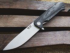 Нож Складной Чиж-DOUBLE (AUS10, Накладки G10 Черный, Обработка клинка Stonewash)